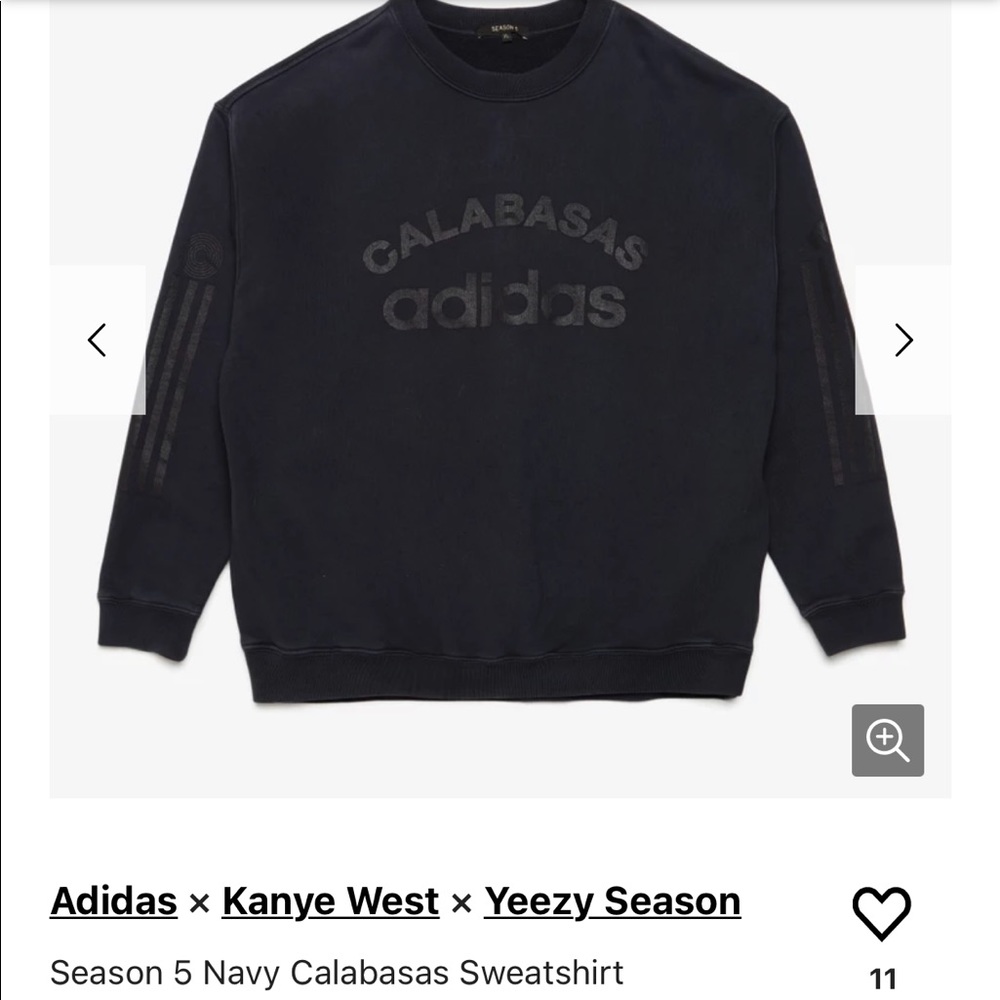 Addidas - Yeezy - Calabasas Black Sweatshirt- LG - Picture 2 of 16